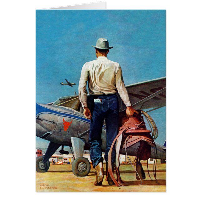 Flygande Cowboy av Mead Schaeffer OBS Kort (Framsidan)