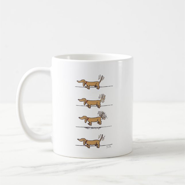 Flygande Dachshund brun mugg (Vänster)