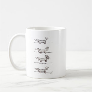 Flygande Dachshund grå mugg