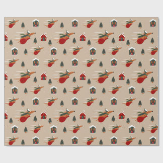 Flygande Dachshund Julmönster Presentpapper