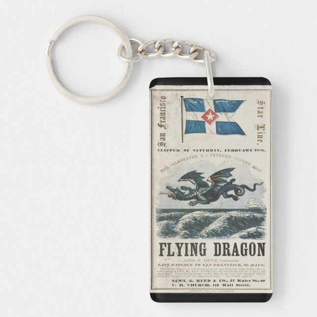 Flygande Dragon Clipper frakt 1858 Nyckelring (Framsidan)