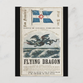Flygande Dragon Clipper frakt 1858 Vykort