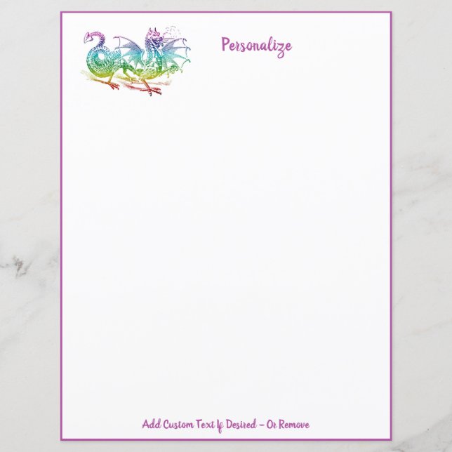 Flygande Dragon Mythical Monster Rainbow Färg (Framsida)