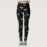 Flygande drakar och stjärnor på svart bakgrund leggings<br><div class="desc">Flygande drakar och stjärnor på svart bakgrund</div>