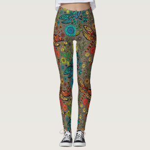 Flygande drakflygning på brunt leggings