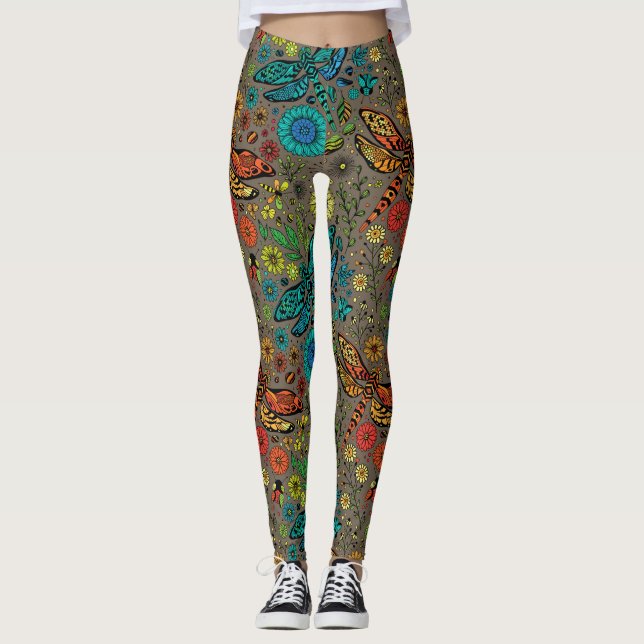 Flygande drakflygning på brunt leggings (Framsida)