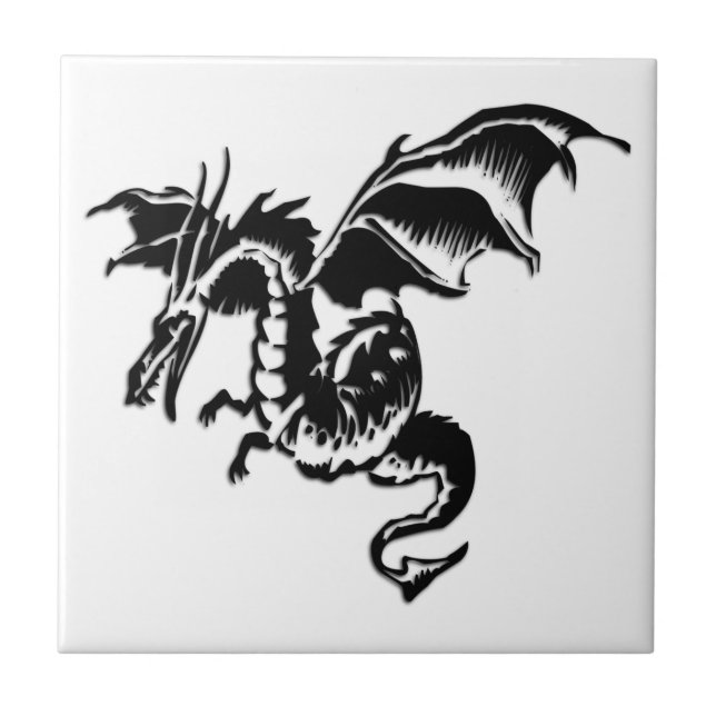 Flygande Drakon Kakelplatta (Framsidan)