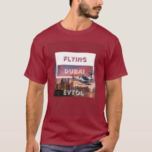Flygande Dubai EVTOL för Luft Taxi AAM UAM T Shirt