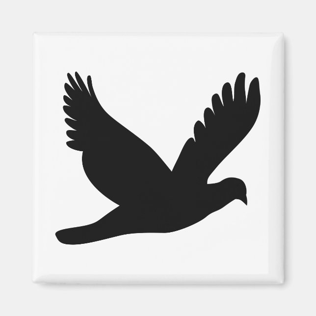 Flygande duv siluett magnet (Framsidan)