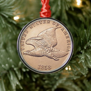 Flygande Eagle Penny Julgransprydnad Metall