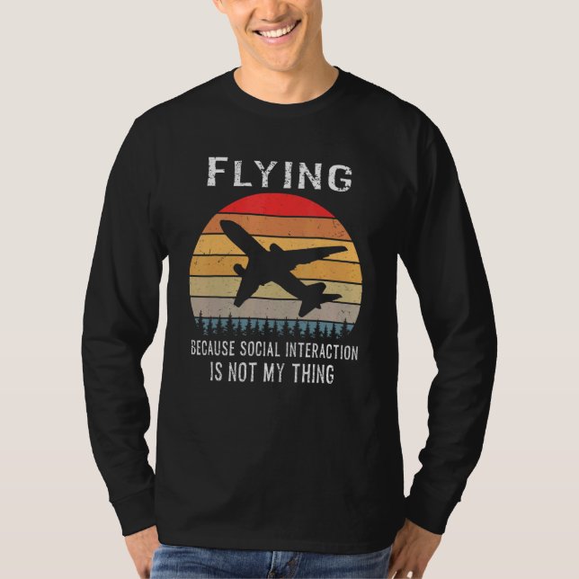 Flygande eftersom Social inte är mitt Sak T Shirt (Framsida)