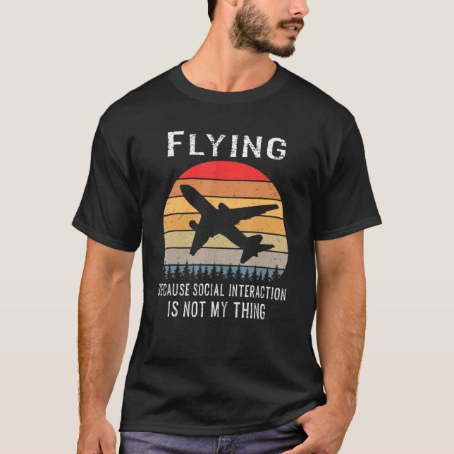 Flygande eftersom Social inte är mitt Sak T Shirt (Framsida)