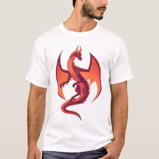 Flygande eldröd drak T-shirt