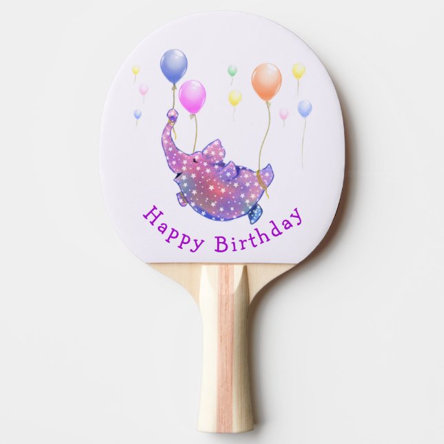 Flygande Elephant Funny Birthday Ping Pong Paddle Pingisracket (Framsidan)