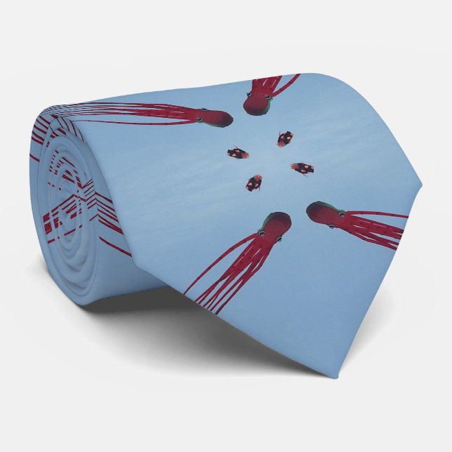 Flygande en stunt Animal Kite i Azure Himlar, blå Slips (Rullad)