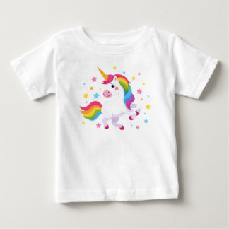 Flygande Enhörning Med Regnbåge Och Stjärnor T Shirt
