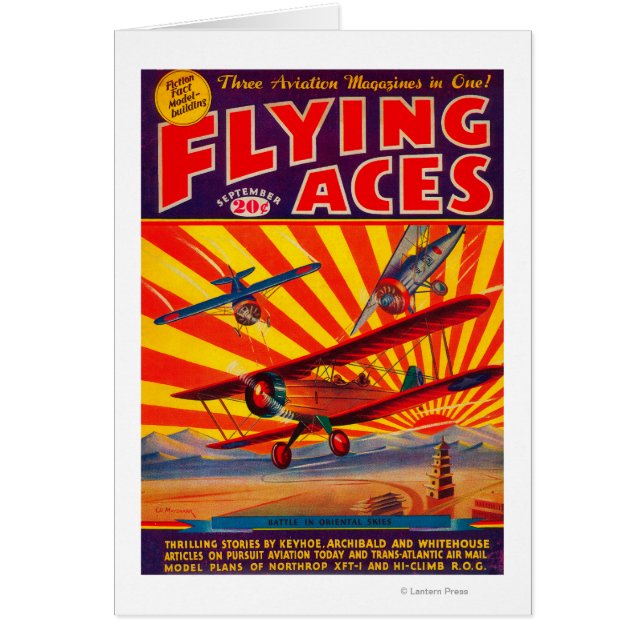 Flygande Ess Magazine Cover 2 Hälsningskort (Framsidan)