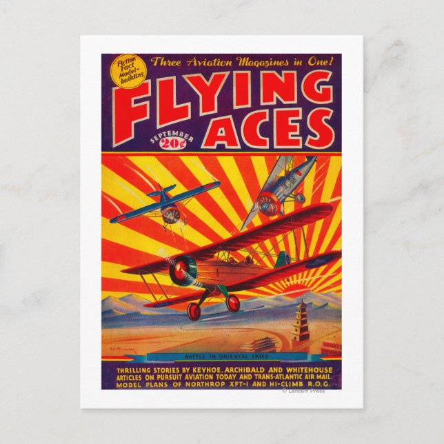 Flygande Ess Magazine Cover 2 Vykort (Framsida)