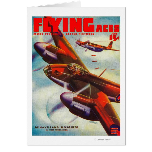 Flygande Ess Magazine Cover 4 Hälsningskort (Framsidan)
