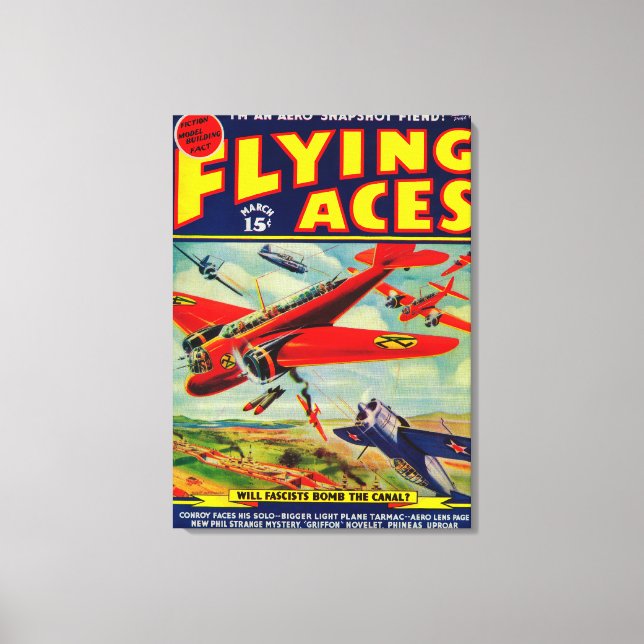 Flygande Ess Magazine Cover 5 Canvastryck (Framsida)