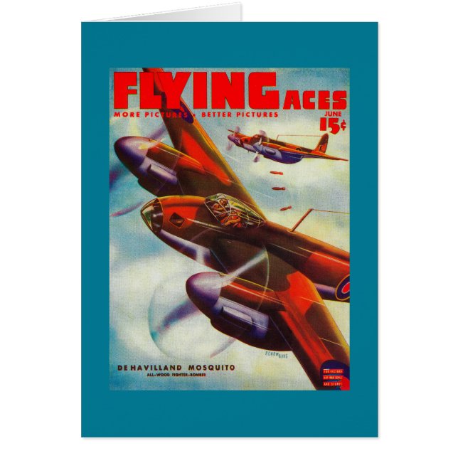 Flygande Ess Magazine Cover 5 Hälsningskort (Framsidan)