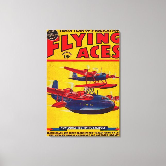 Flygande Ess Magazine Cover Canvastryck (Framsida)