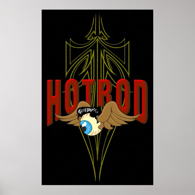 Flygande Eyeball Hot rod Poster (Framsidan)