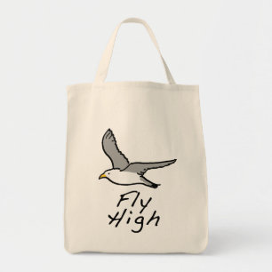 Flygande fågel. Illustration av mås under flygning Tygkasse