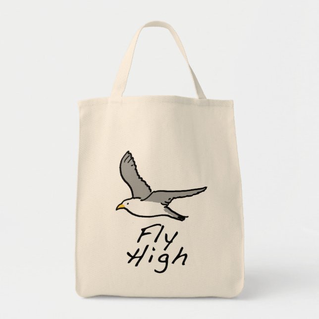 Flygande fågel. Illustration av mås under flygning Tygkasse (Framsidan)