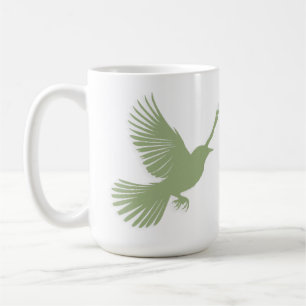 Flygande Fågel Siluett Sagegrön Skandinavisk Kaffemugg