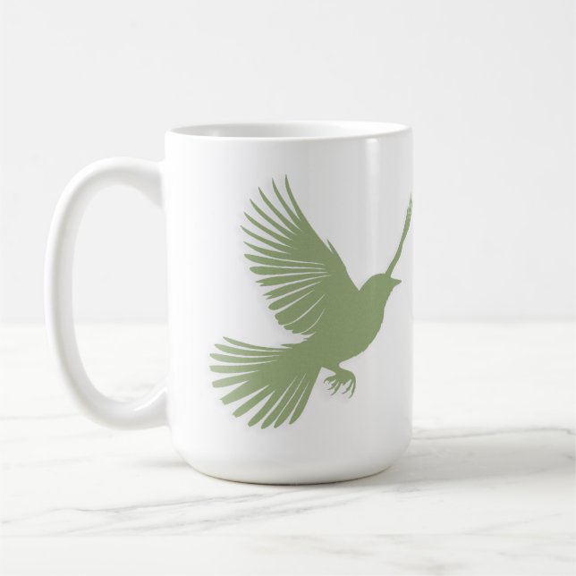 Flygande Fågel Siluett Sagegrön Skandinavisk Kaffemugg (Vänster)