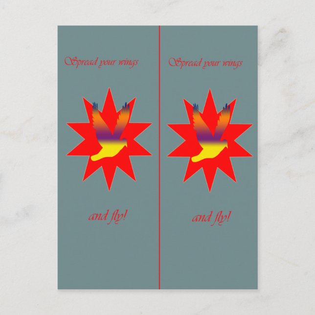 Flygande fågelbokmärke vykort (Framsida)