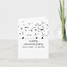 Flygande fåglar Folkomröstningskort Tack Kort