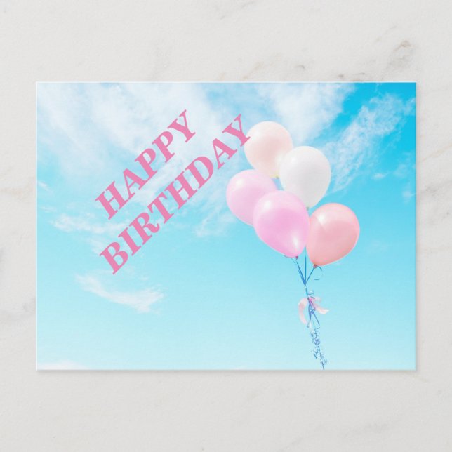 Flygande färgglada ballonger vykort (Framsida)