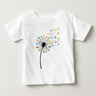 Flygande färgglada fåglar maskros flöde t shirt