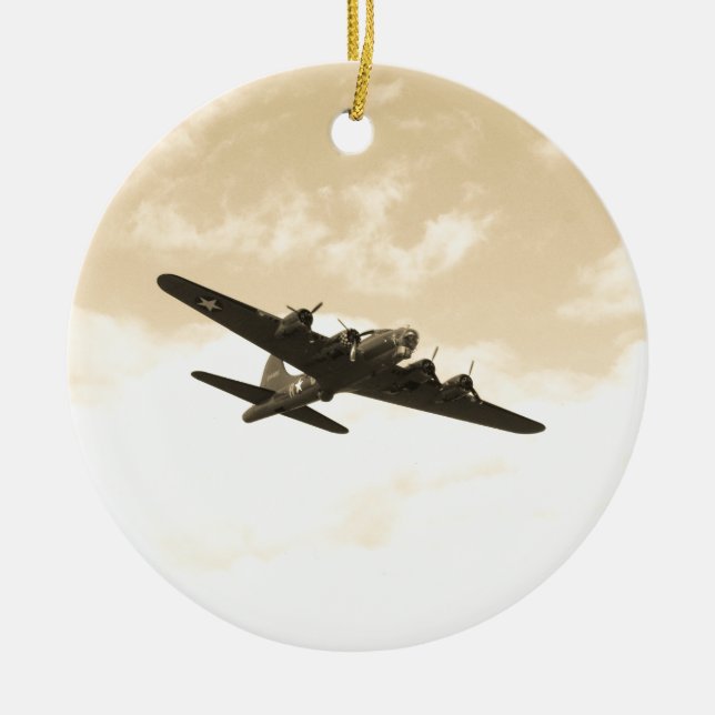 Flygande fästning under flygning julgransprydnad keramik (Framsidan)