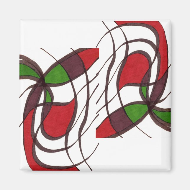 "Flygande fisk" Abstrakt Magnet (Framsidan)