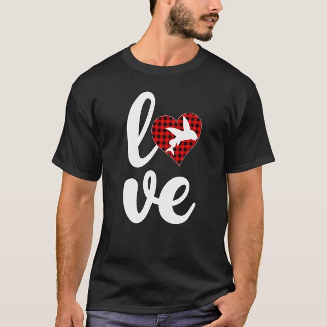Flygande Fisk Buffalo Plaid Kärlek Flygande Fisk V T Shirt (Framsida)