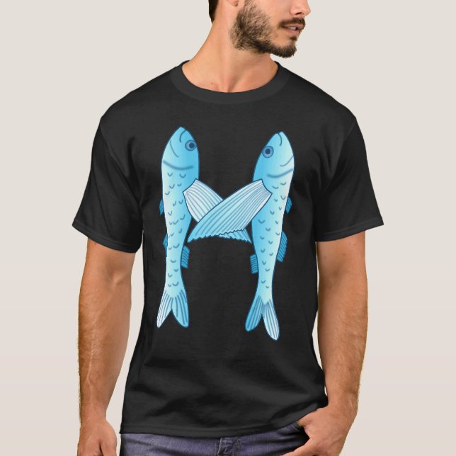 Flygande Fisk Konst T Shirt (Framsida)