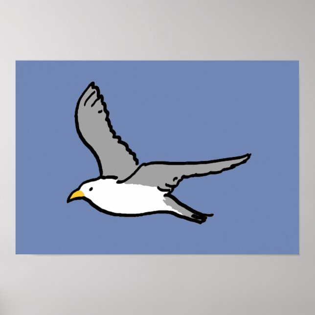 Flygande Fiskmås. A Bird in Flight Poster (Framsidan)
