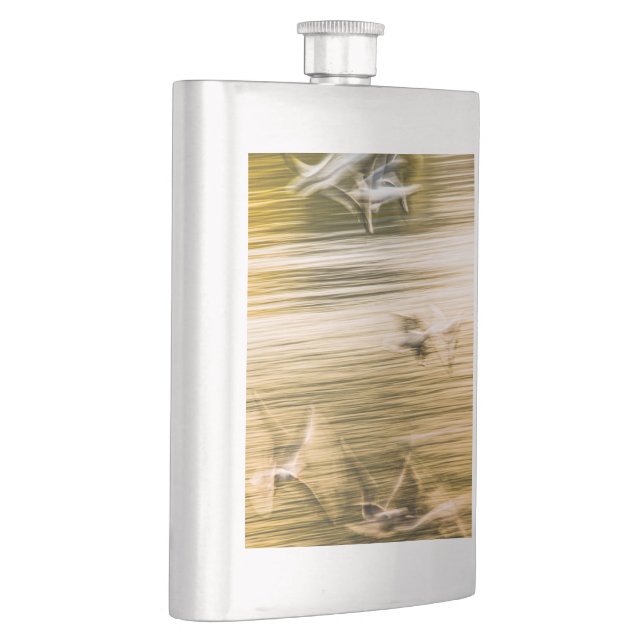 Flygande fiskmåsar - abstrakt fickplunta (Höger)