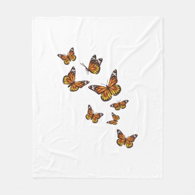 Flygande fjärilar - Butterfly Älskare Gardener Ent Fleecefilt (Framsidan)