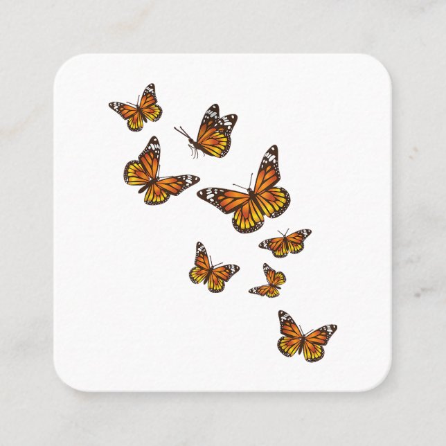 Flygande fjärilar - Butterfly Älskare Gardener Ent Fyrkantigt Visitkort (Framsida)