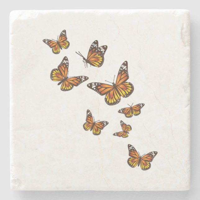 Flygande fjärilar - Butterfly Älskare Gardener Ent Stenunderlägg (Framsidan)