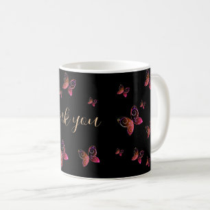 flygande fjärilar kaffemugg
