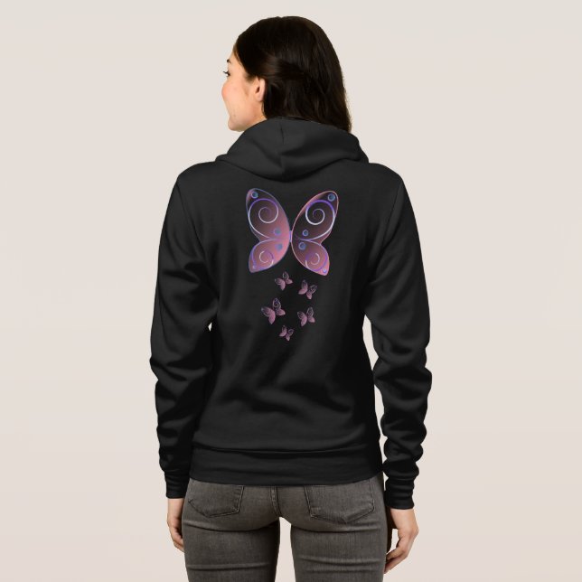 flygande fjärilar natur hoodie t shirt (Hel baksida)