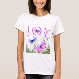 Flygande fjärilar T-Shirt Joy Text