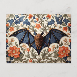 Flygande fladdermus William Morris Inspirerad Blom Vykort
