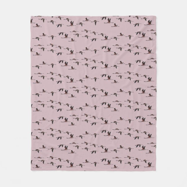 Flygande Flaimingos Fleece Blanket (Dusty Rosa) (Framsidan)