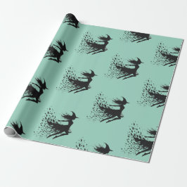 Flygande Förtrollerska Teal Bakgrund Presentpapper